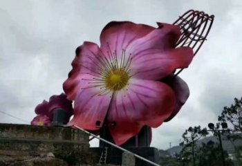 戒指花朵雕塑廠家，烤漆工藝，不銹鋼廣場戒指雕塑廠