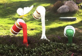 田間油漆桶雕塑 彩繪仿真雕塑 園林擺件