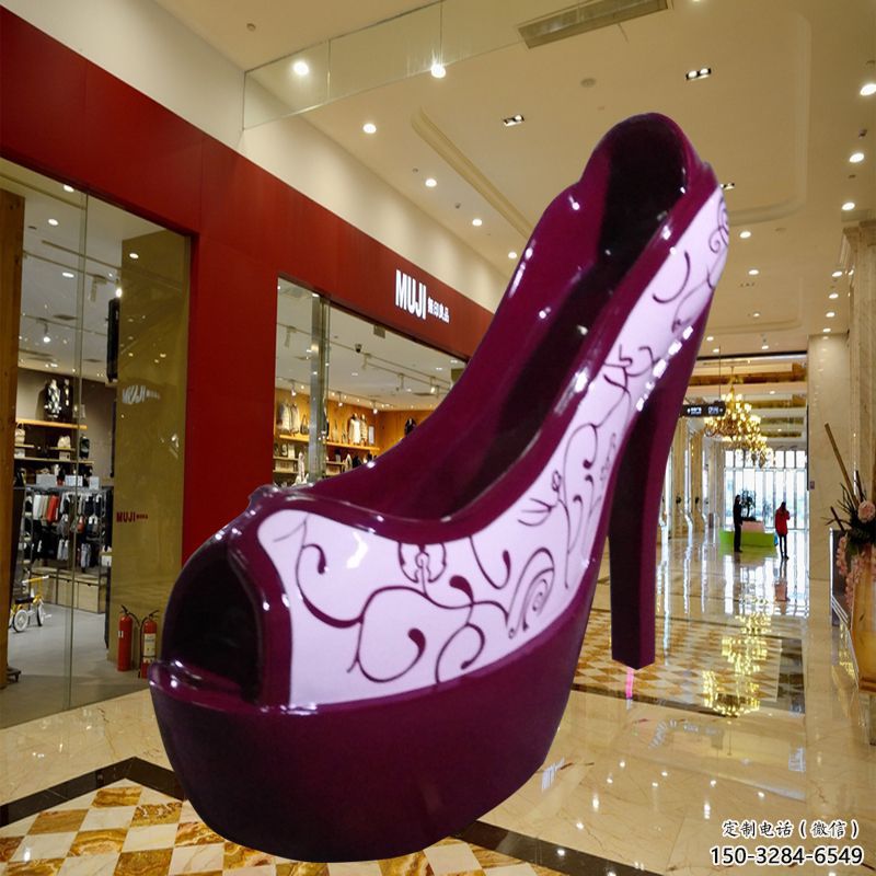 城市高跟鞋雕塑 風(fēng)景區(qū)彩繪雕塑 抽象擺件