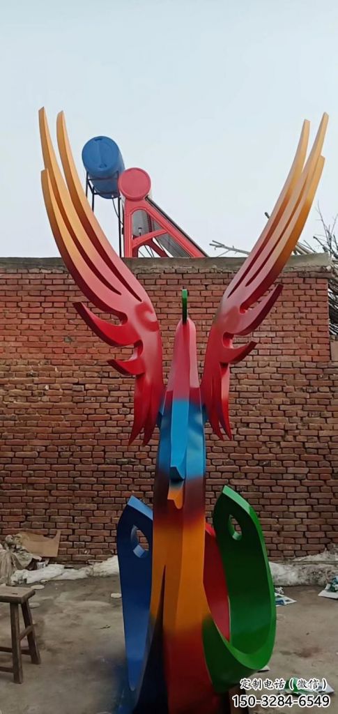 店門口鳳凰雕塑供應(yīng)商 創(chuàng)意動物雕塑 仿真擺件