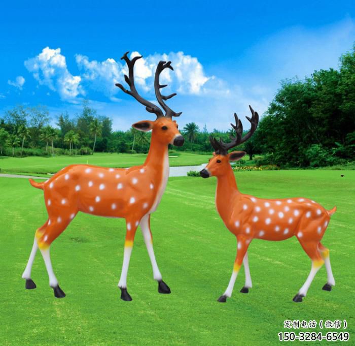 點(diǎn)擊仿古小鹿雕塑 庭院彩繪雕塑 田間小品