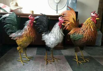 風(fēng)景區(qū)玻璃鋼公雞雕塑廠家 售樓處廣場(chǎng)雕塑 仿古擺件