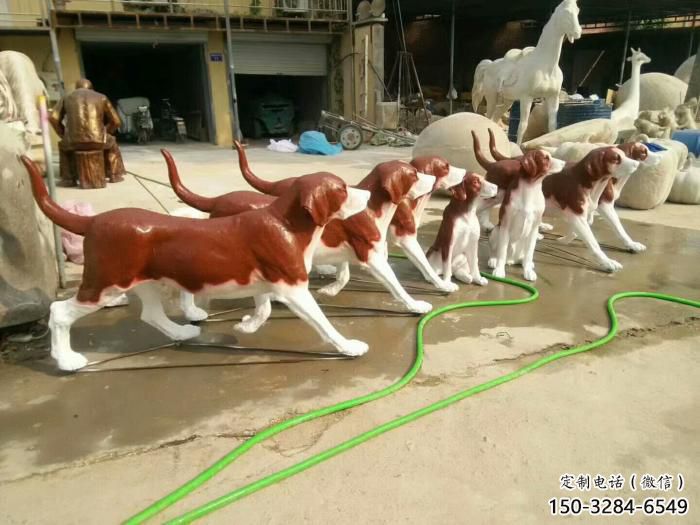 玻璃鋼仿真小狗雕塑 店門口園林雕塑 動(dòng)物小品