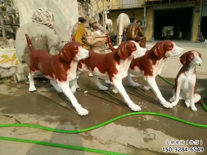 田間玻璃鋼小狗雕塑 彩繪仿真雕塑 園林擺件