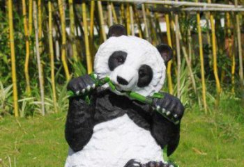 店門口玻璃鋼熊貓雕塑廠家 創意動漫雕塑 仿真擺件