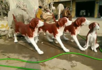 田間玻璃鋼小狗雕塑 彩繪仿真雕塑 園林?jǐn)[件