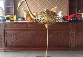 鏤空火烈鳥雕塑 店門口園林雕塑 不銹鋼動(dòng)物小品