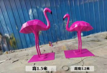 商業(yè)街不銹鋼火烈鳥(niǎo)雕塑 售樓處動(dòng)物雕塑 幾何雕塑擺件