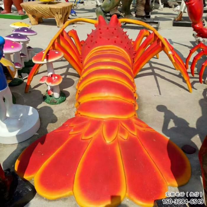 玻璃鋼創(chuàng)意龍蝦雕塑 步行街店門口雕塑 動物小品