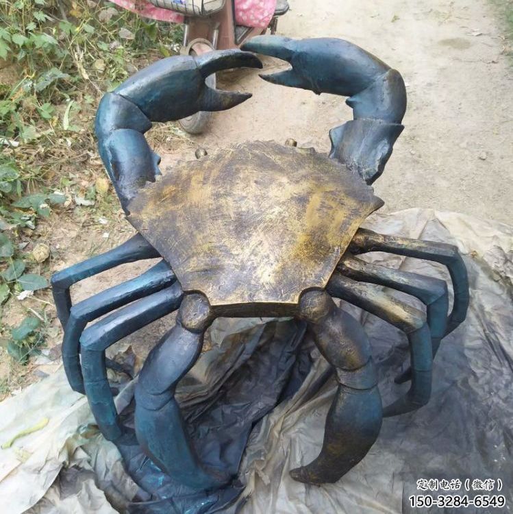 抽象蜘蛛銅雕塑 店門口彩繪雕塑 步行街擺件