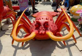 廣場玻璃鋼龍蝦雕塑 公園仿真雕塑 抽象擺件