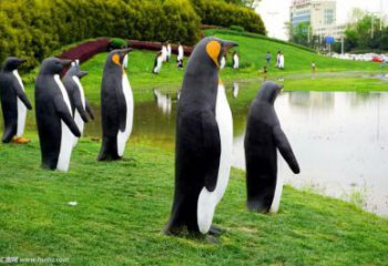 玻璃鋼創意企鵝雕塑 步行街店門口雕塑 動物小品