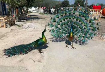 店門口不銹鋼孔雀雕塑 創意飛鳥雕塑 仿真擺件