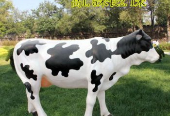 玻璃鋼創意奶牛雕塑 步行街店門口雕塑 影視劇小品