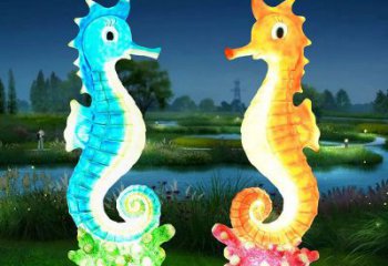 酒店玻璃鋼海馬雕塑 庭院仿真雕塑 彩繪小品