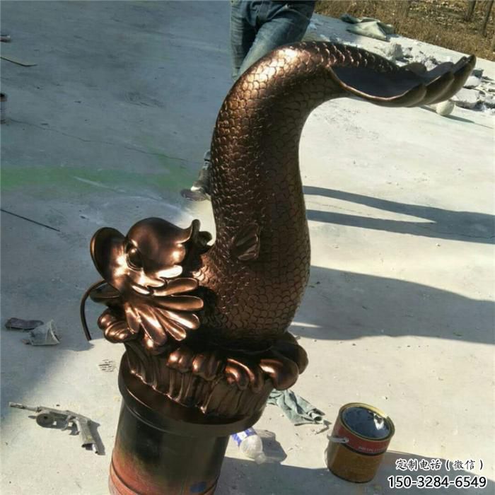 古銅色金魚銅雕塑 大型城市雕塑 商業街擺件