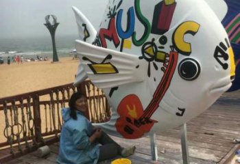 大型玻璃鋼金魚(yú)雕塑 步行街宣傳雕塑 仿真擺件