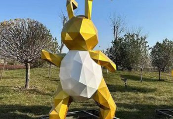 不銹鋼切面兔子雕塑 風(fēng)景區(qū)仿真雕塑 廣場小品