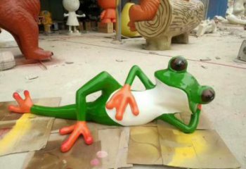 玻璃鋼青蛙雕塑 風(fēng)景區(qū)彩繪雕塑 抽象擺件