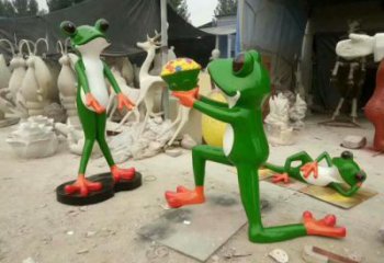 田間玻璃鋼青蛙雕塑 彩繪仿真雕塑 園林擺件