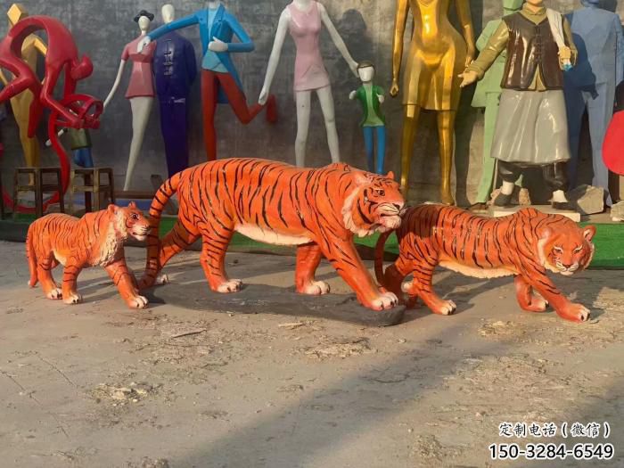 商業街玻璃鋼老虎雕塑 售樓處動物雕塑 神獸擺件