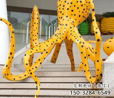 玻璃鋼章魚雕塑廠家，仿真彩繪工藝，景觀動物小品 (1)
