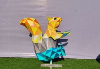 不銹鋼商業街松鼠雕塑 售樓處雕塑 動物擺件