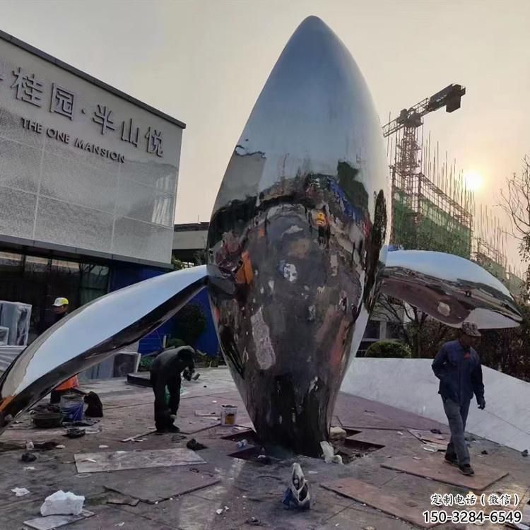 大型鯨魚雕塑，鏤空燈光原理，戶外公園廣場擺件 (4)