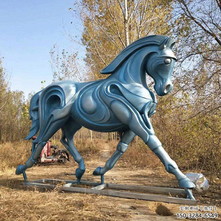 廣場不銹鋼駿馬雕塑 公園仿真雕塑 抽象擺件