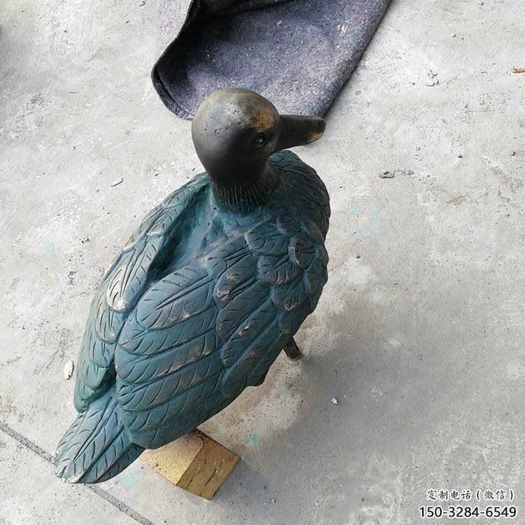 銅鴨子雕塑廠家，仿古工藝，公園廣場(chǎng)動(dòng)物擺件 (5)