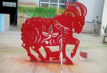 不銹鋼水牛雕塑，田間景觀小品，抽象幾何原理 (13)