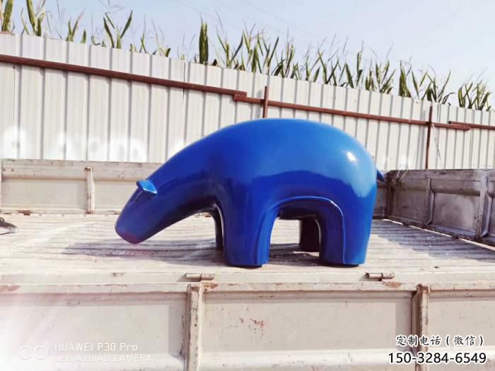 不銹鋼大熊雕塑，公園廣場雕塑，仿真彩繪工藝 (3)