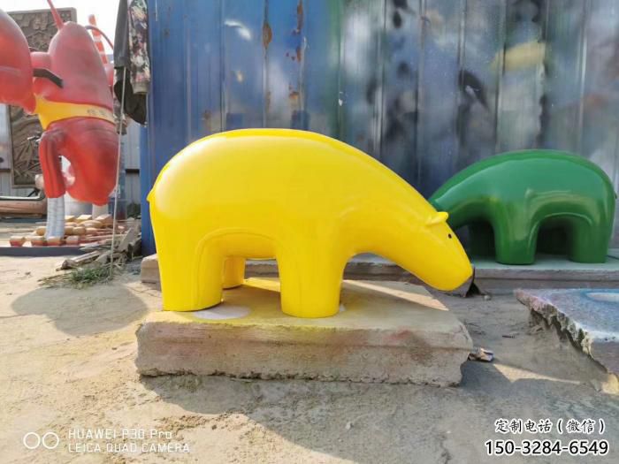 不銹鋼大熊雕塑，公園廣場雕塑，仿真彩繪工藝 (13)