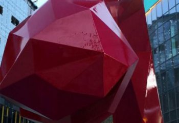 不銹鋼長頸鹿雕塑，異形幾何動物，售樓處小區擺件 (8)