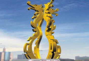 不銹鋼龍形雕塑，大型動物景觀，烤漆工藝制作 (2)