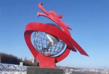 不銹鋼龍形雕塑，大型動物景觀，烤漆工藝制作 (3)