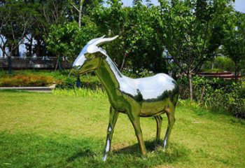 不銹鋼山羊雕塑加工廠，仿真動物，戶外公園擺件