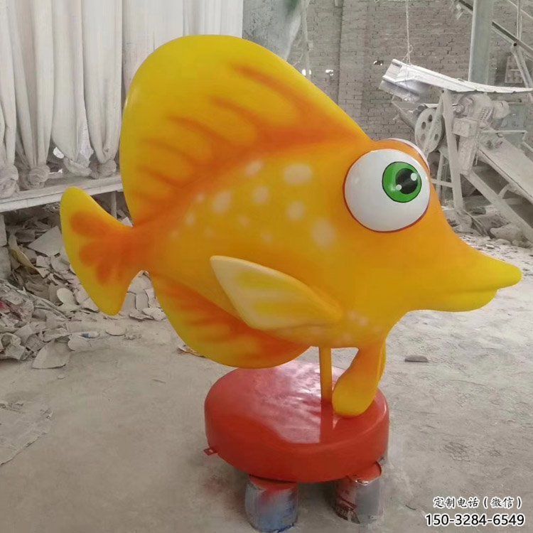 抽象卡通劍魚(yú)雕塑，戶外街頭雕塑，海洋生物雕塑