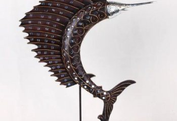 玻璃鋼劍魚雕塑生產廠家，海洋生物雕塑，公園廣場大型雕塑