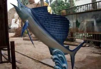 玻璃鋼劍魚雕塑生產制作，海洋生物雕塑，廣場雕塑