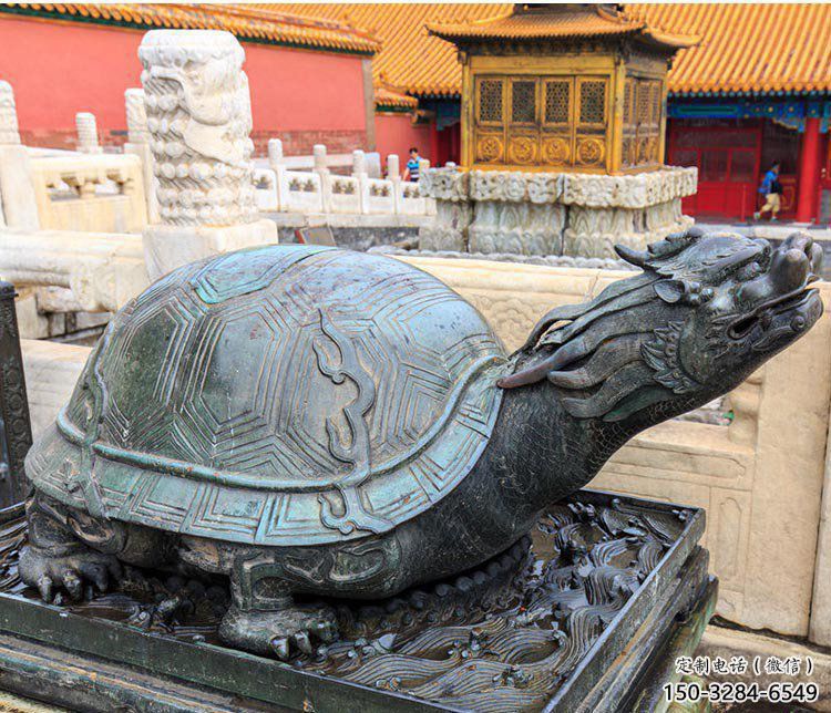 銅海龜?shù)袼苌a(chǎn)制作，神獸動物，仿古公園廣場擺件