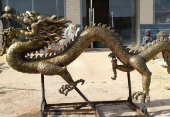 大型龍頭雕塑，黃銅材質，公園園林擺件