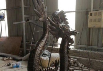 鑄銅仿真龍頭雕塑，黃銅材質，公園園林擺件