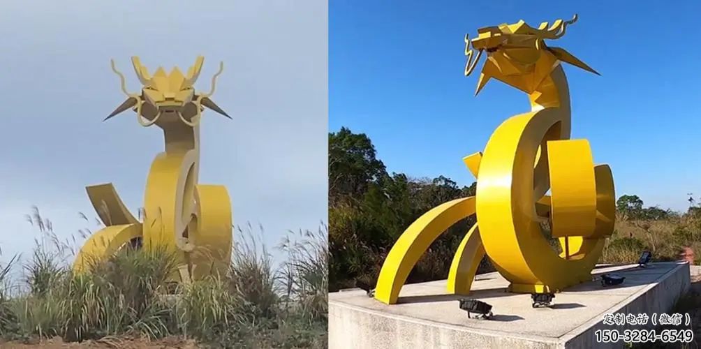 抽象大型龍頭雕塑，鑄銅動物雕塑，房地產售樓處擺件