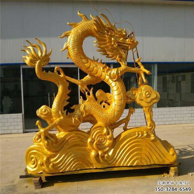 大型龍頭雕塑，鑄銅動(dòng)物雕塑，房地產(chǎn)售樓處擺件