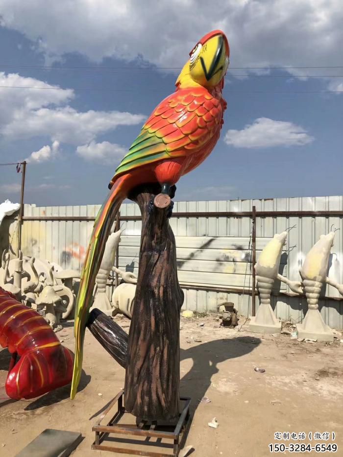 優價鸚鵡雕塑，鳥禽擺件，彩繪仿真工藝