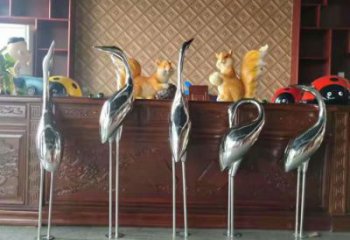 大型不銹鋼丹頂鶴雕塑 步行街宣傳雕塑 仿真擺件