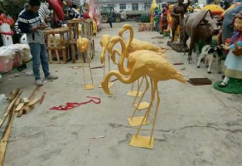 創意不銹鋼丹頂鶴雕塑 步行街店門口雕塑 影視劇小品