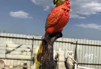 創意玻璃鋼鸚鵡雕塑 步行街店門口雕塑 飛鳥小品