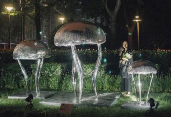 不銹鋼庭院水母雕塑 城市古銅色雕塑 音樂小品